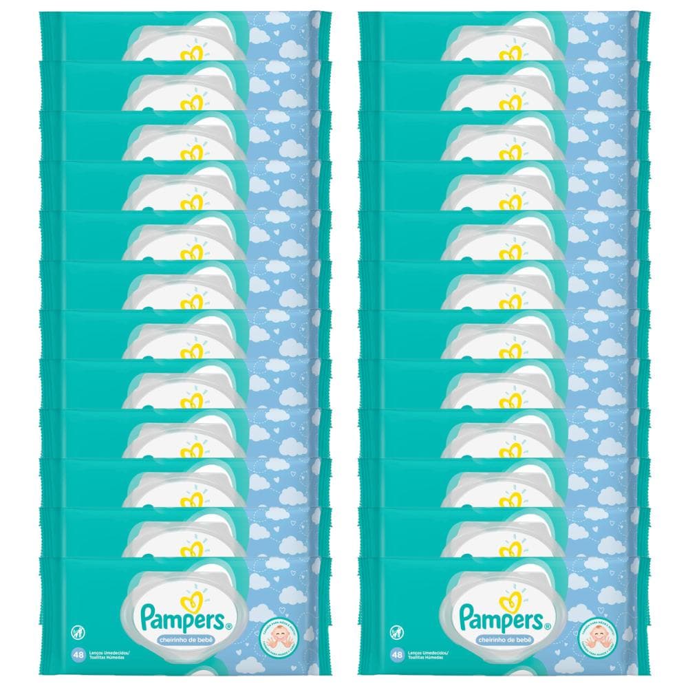 Kit Lenços Umedecidos Pampers Cheirinho de Bebê com 1152 Unidades