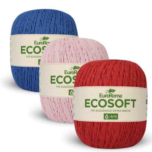 Barbante Euroroma Ecosoft para crochê fio 6- 400g