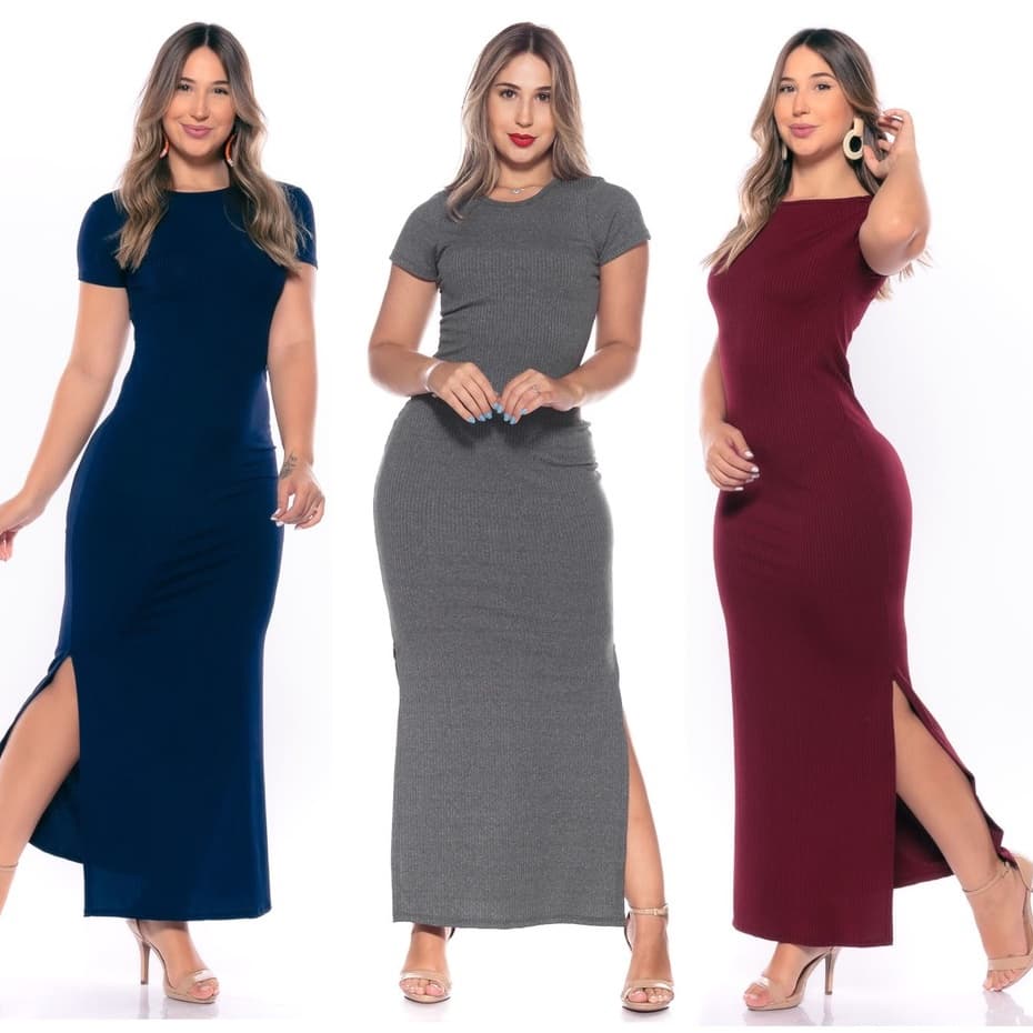Vestido Manga Versátil Casual Manga Curta Longo Nova Moda Feminina Gestante Evangélico
