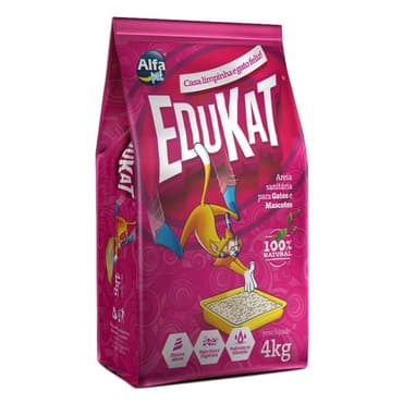 Areia Sanitaria Para Gatos Edukat 100% Natural 4kg