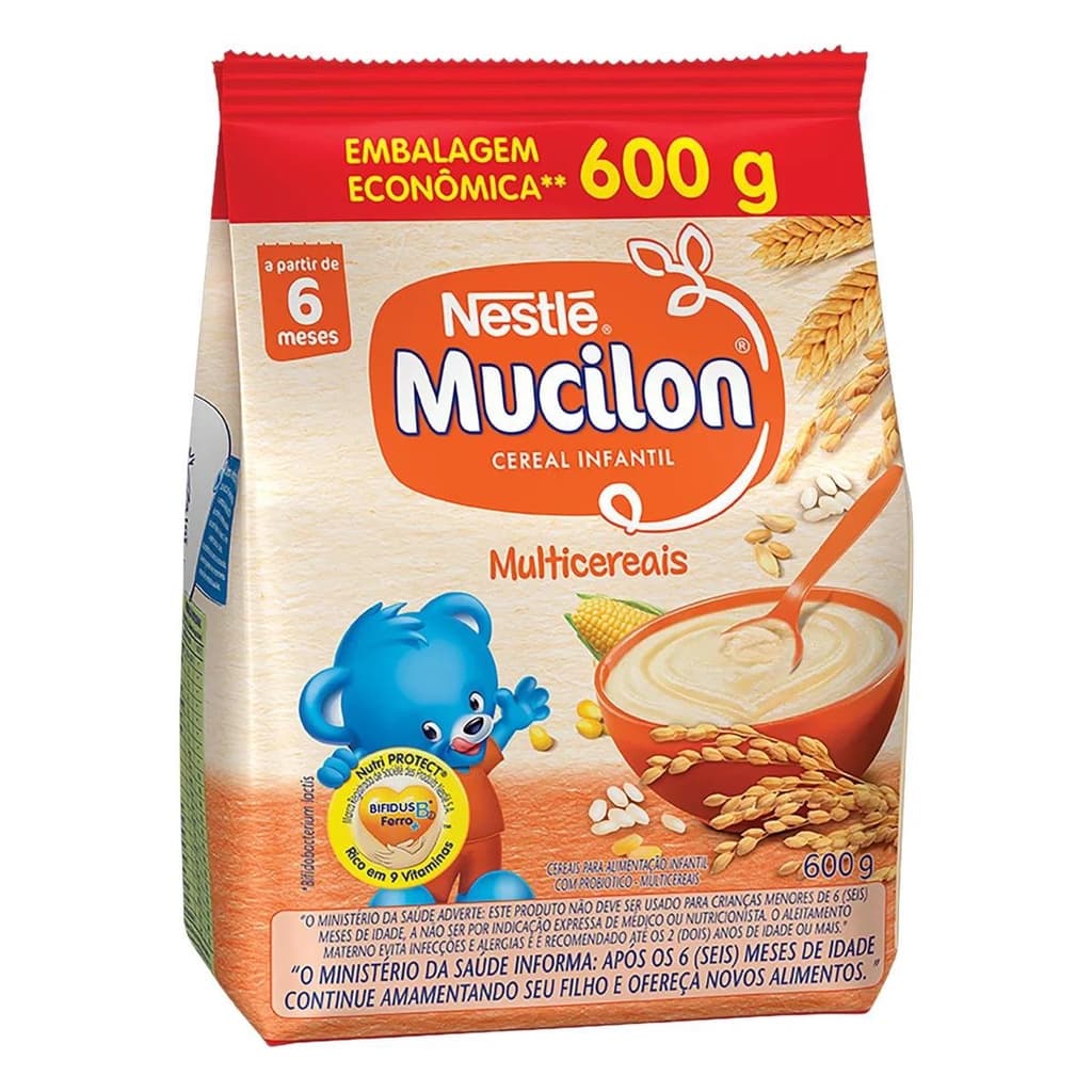 Cereais Infantil Nestlé Mucilon Multicereais pacote 600g