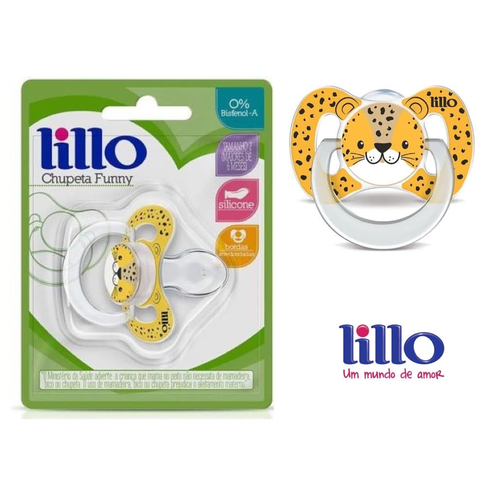 Chupeta lillo Funny - Chupetas bico de silicone, com carinhas de bichinhos. tamanho 1 e tamanho 2.