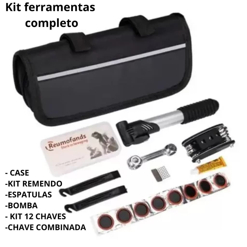 Kit Ferramentas Completo para Bicicleta Bomba Kit Remendo Kit Chaves Marca JWS