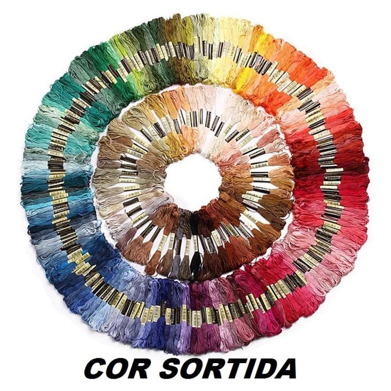 KIT 10 PEÇAS:  Linhas Meadas Ponto Cruz para bordar e costurar. Fios para fazer bordado costura artesanato ( nao da para escolher as cores ) COR ALEATÓRIA !