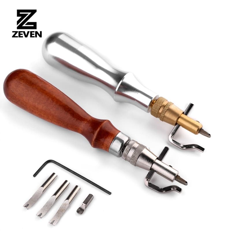 Grooving Dispositivo Ferramenta De Couro DIY Para Bordas Da Pele Artesanato Martelo Dobrar Costura Ferramentas
