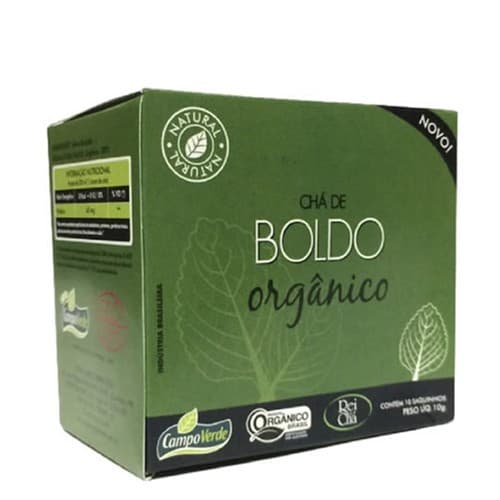 Chá de Boldo Orgânico Certificado (10 Sachês) Campo Verde