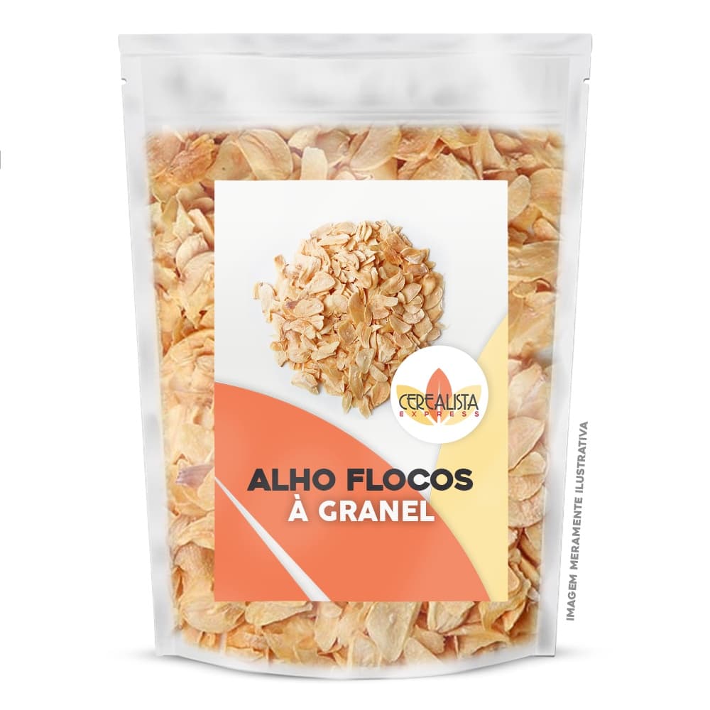 Alho Em Flocos Desidratado a Granel Fruta Desidratada Snack Saudável