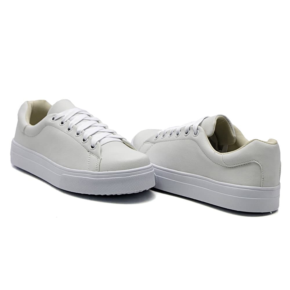 Tênis Meninas Todo Branco Casual Feminino Confortável Sapatos Calçados Para Escola