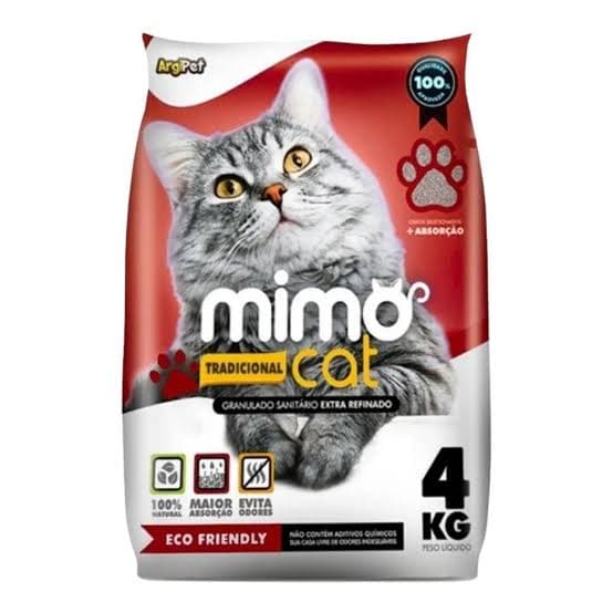 Areia Sanitária barato sem cheiro alta absorção - Mimo Cat Tradicional para Gato 4kg