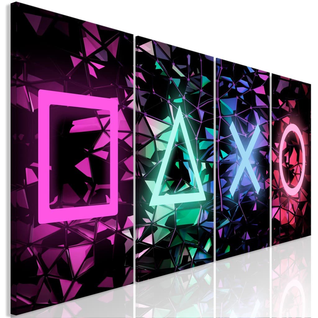 Quadros Decorativos Gamer Botão Playstation Controle Vídeo Game  Sala Quarto 20x30 4k