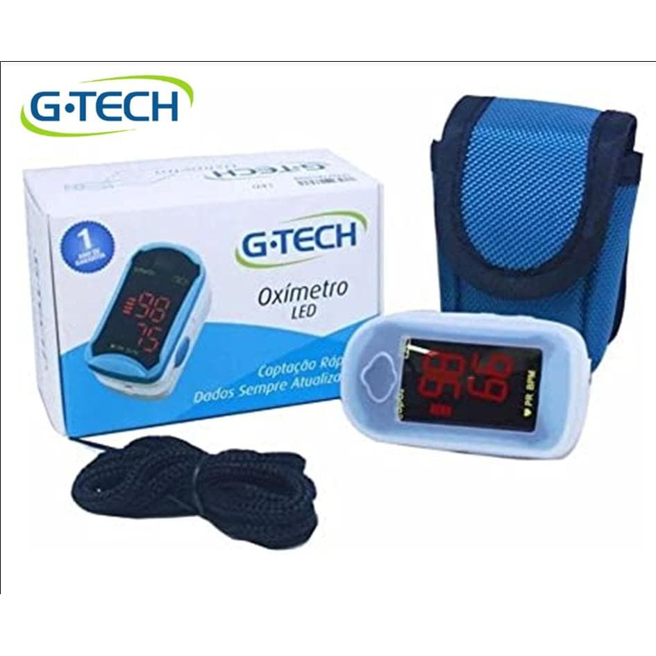 Oxímetro Digital de Dedo Led Gtech com Capinha de Proteção
