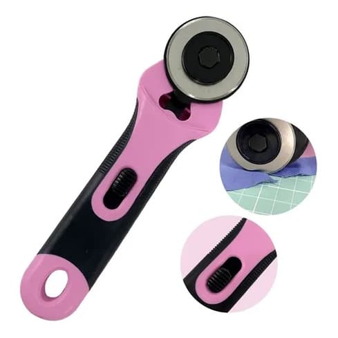 Cortador Circular de tecido 45mm Patchwork e Scrapbook Reto Rosa