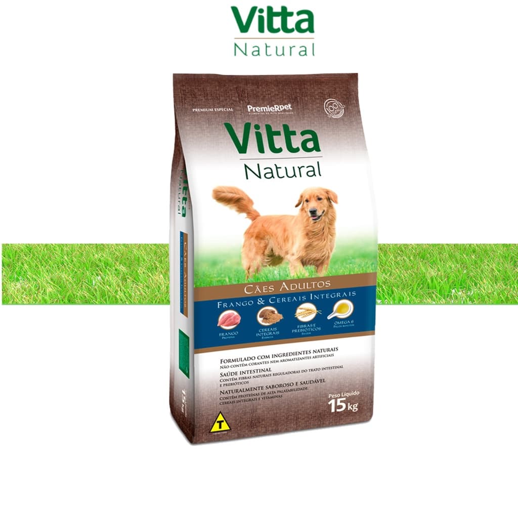 Ração Vitta Natural Sabor Frango E Cereais Integrais Para Cachorro Adulto 15kg