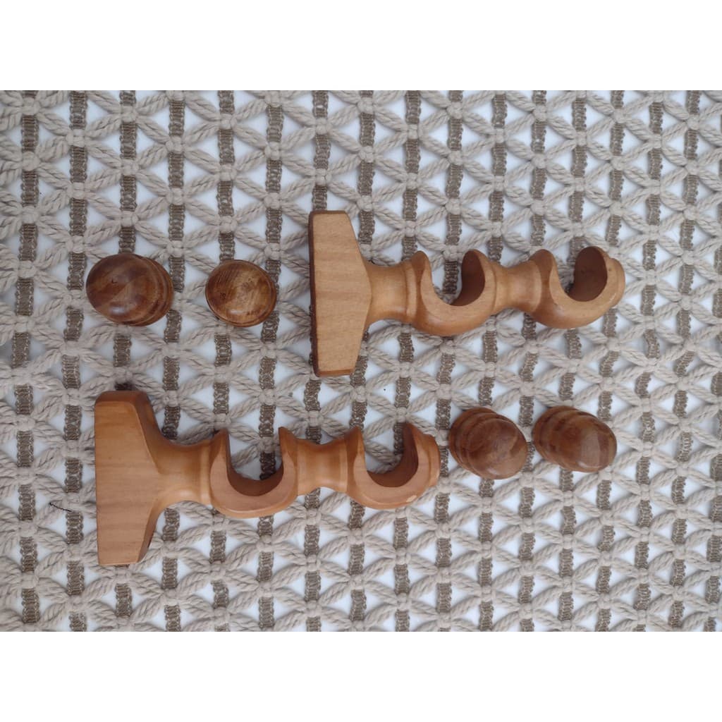 Suporte duplo de parede 19/19mm em madeira - Opção de cor: cerejeira, imbuia e branco.