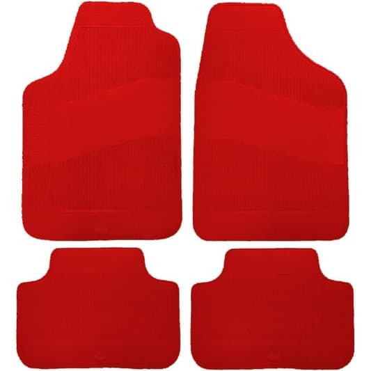 Tapete 4 Peças Automotivo Borracha Carro Automotivo - Cor Vermelho