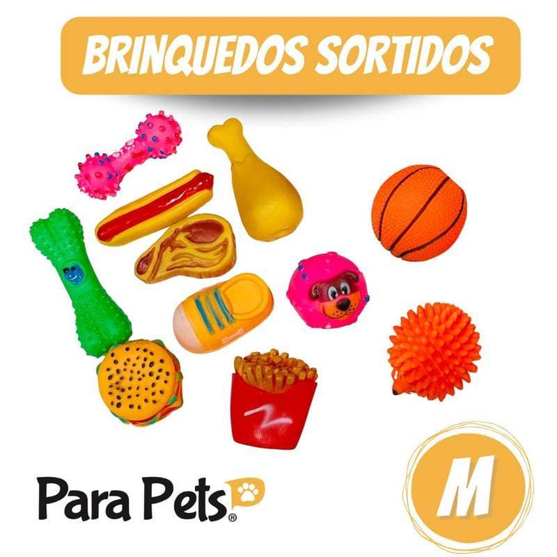 BRINQUEDO MORDEDOR PARA CACHORRO CÃES KIT COM 5 BRINQUEDOS SORTIDOS TAM M