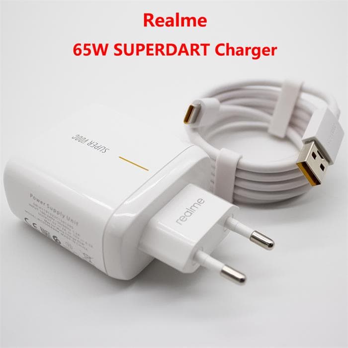 Realme 65W SUPERDART Carregador Rápido 6A Tipo C SuperVooc Para GT2 GT Master Pro Neo2 2T Narzo 50