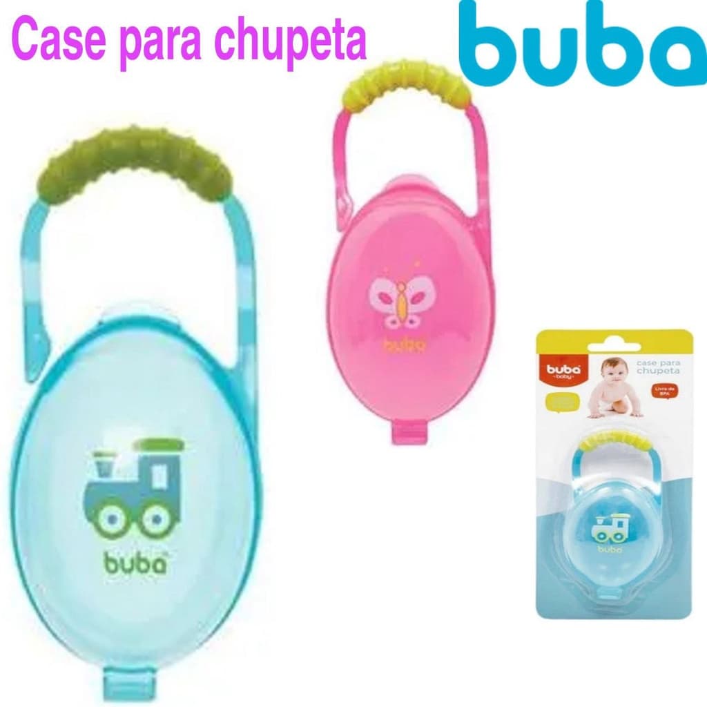 Porta Chupeta | Case Para Chupeta Azul e Verde Buba