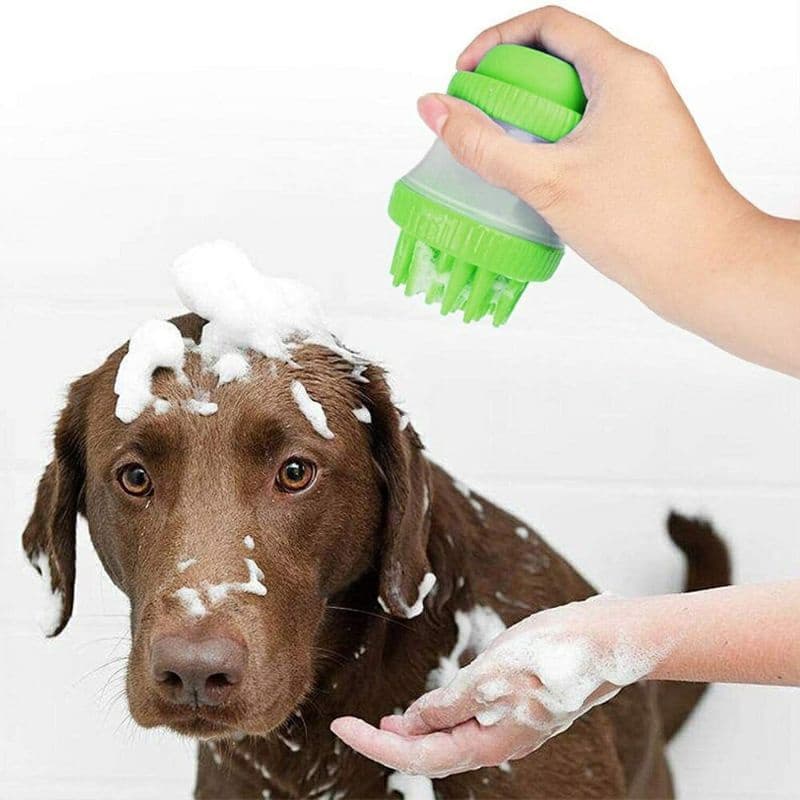 Dispenser Para Shampoo Pet Escova Pente Massageadora Banho Pet