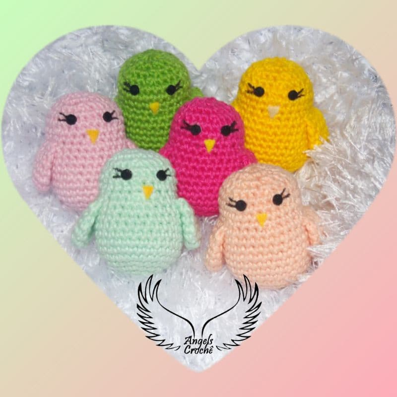 kit passarinho/corujinha de crochê amigurumi(4 unidades)