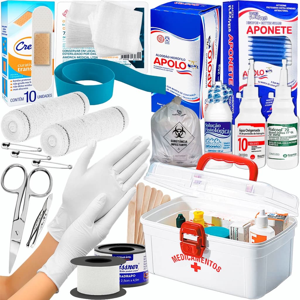Mini Kit Primeiros Socorros Completo C/ Maleta