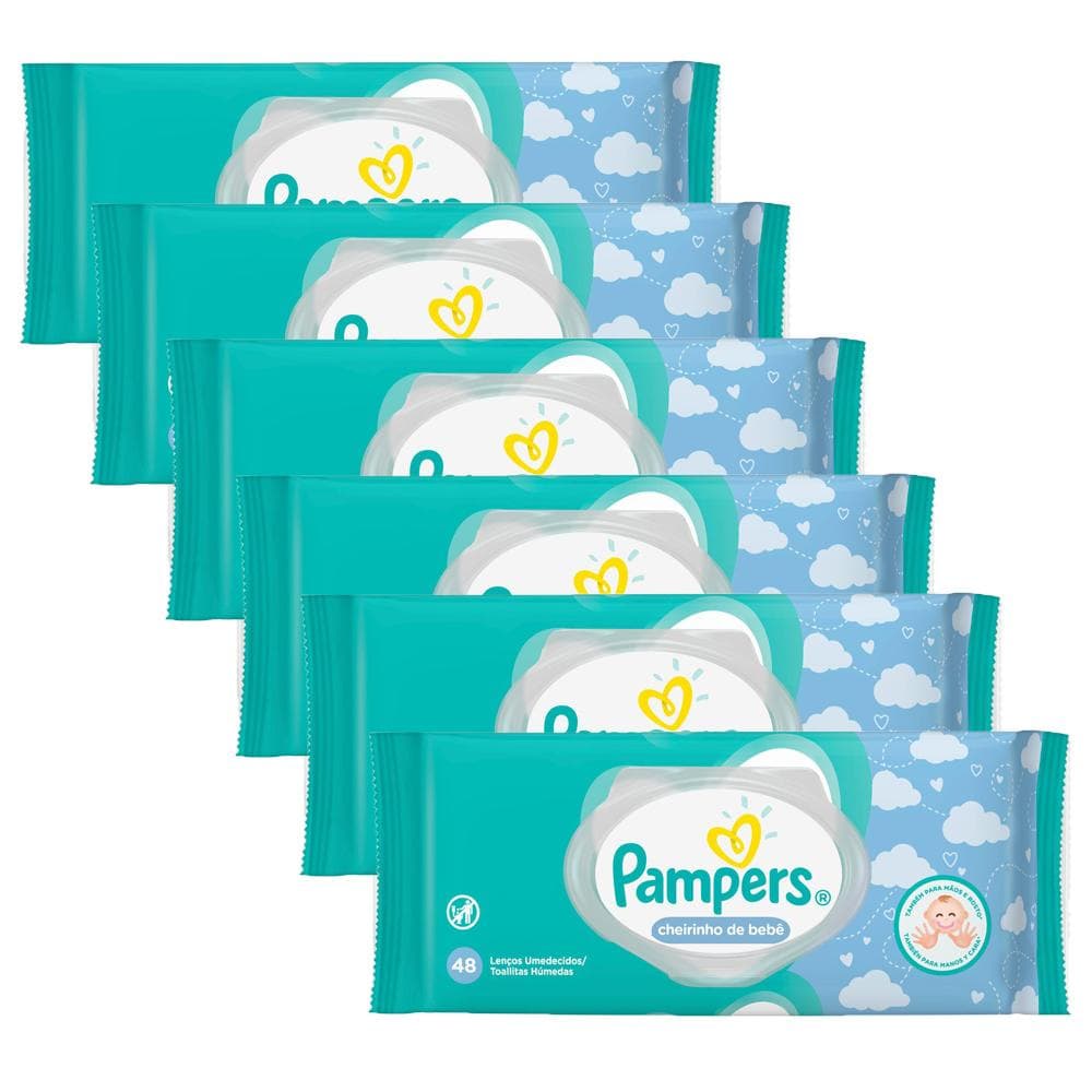 Kit Toalhinhas Umedecidas Pampers Cheirinho de Bebê C 48un