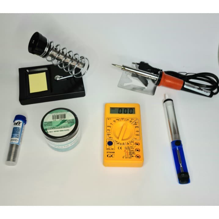 Kit completo de solda Ferro de Solda 40w 220V Suporte Multímetro Digital sugador pasta estanho