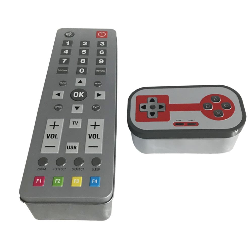 Kit 2 Latas Organizadoras Multiuso para Gaveta e Armário com Design de Controle Remoto e Videogame