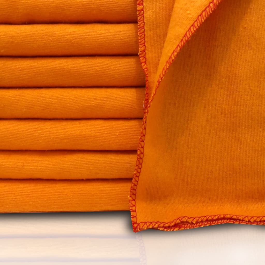 kit C/12 UNI Panos Flanela Laranja /Vermelha/BrancaLimpar Casa Carro Limpeza Moveis Em Geral 38 x 58 cm