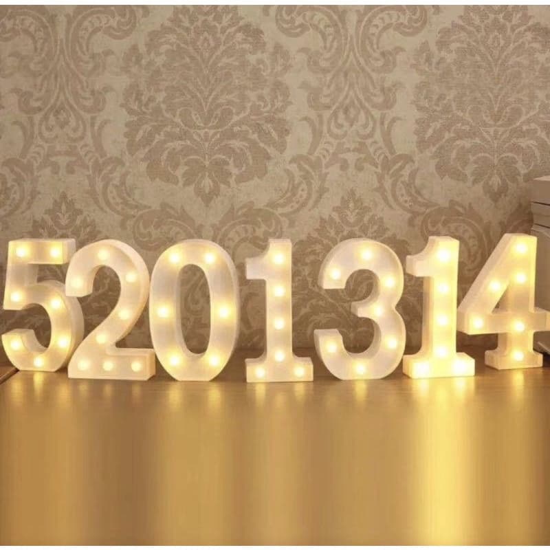 Luminária Led 3d Números Branca quente 22 Cm Decoração Festa Aniversário +pilha idade