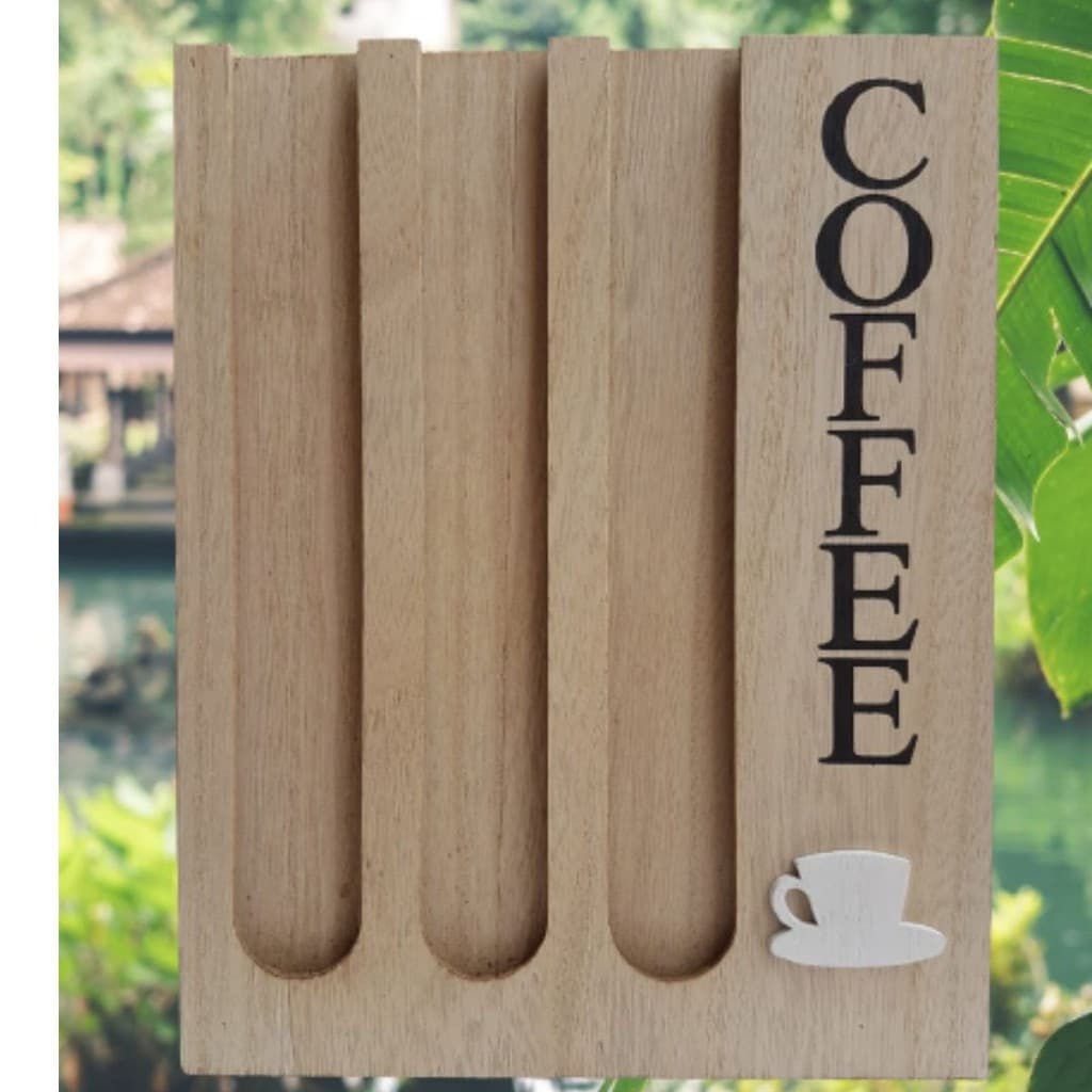 Suporte em Madeira para Cápsulas de Café Expresso - Capacidade 15 Cápsulas