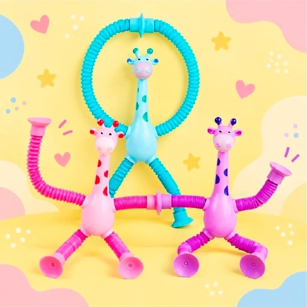Brinquedo Girafa Com Ventosa Flexível Pode Ser Puxado E Forma Brinquedos Educativos Criativos Para Crianças