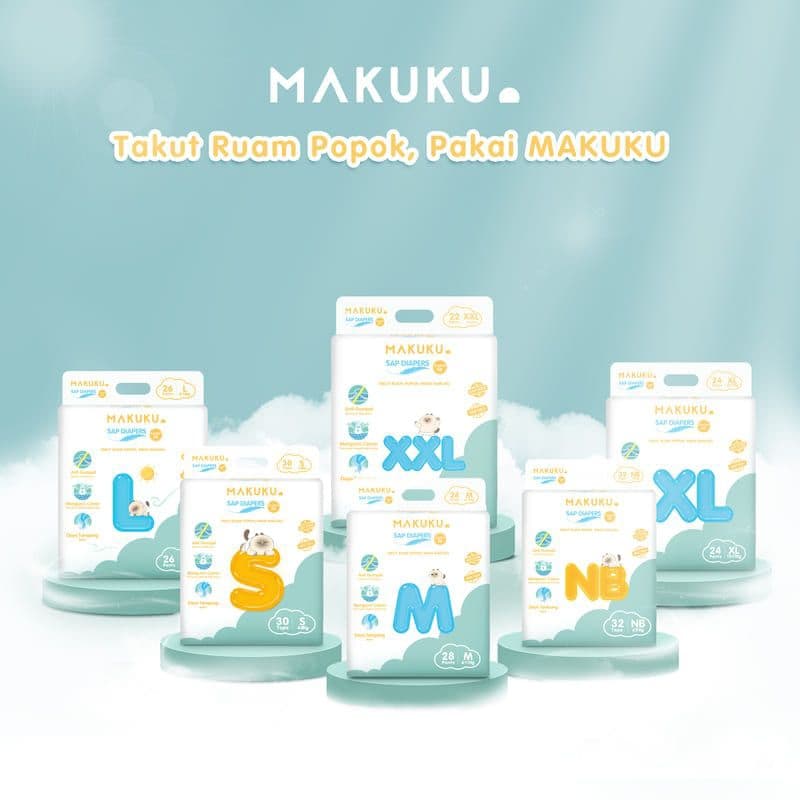 MAKUKU SAP Fraldas Comfort Fit Mini Fita | Calça NB 32 S 30 M 28 L 26 Para Bebês Pampers 1 Pacote