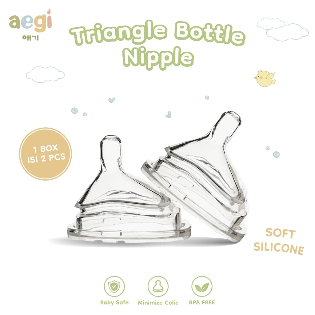 Nice Kids X AEGI-Substituição De Mamadeira Triangular De Mamilo 2 Peças De Mamilos De Garrafa De Leite Para Bebê