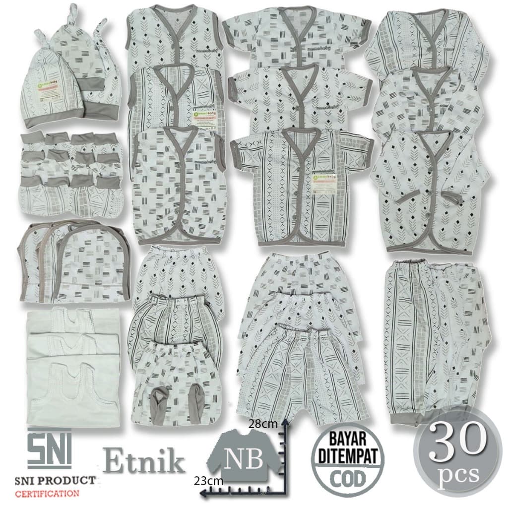 30 Peças Roupas Étnicas Para Bebês Recém-Nascidos , Gorro , Chapéu E Luvas , Pés , Série Cinza , De Bebê Menino Menina ,