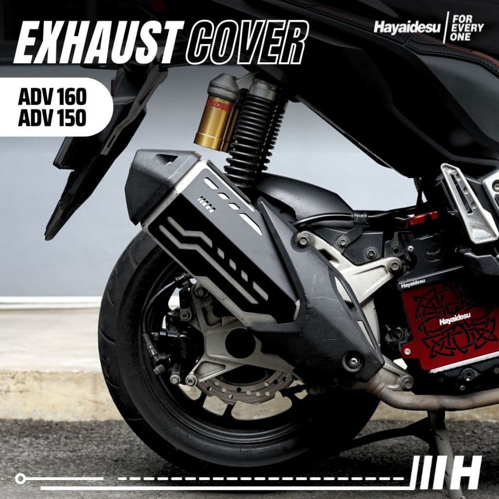 Tampa De Escapamento ADV 150 E 160 (FLAT BIG) HAYAIDESU Escudo Protetor De Motocicleta