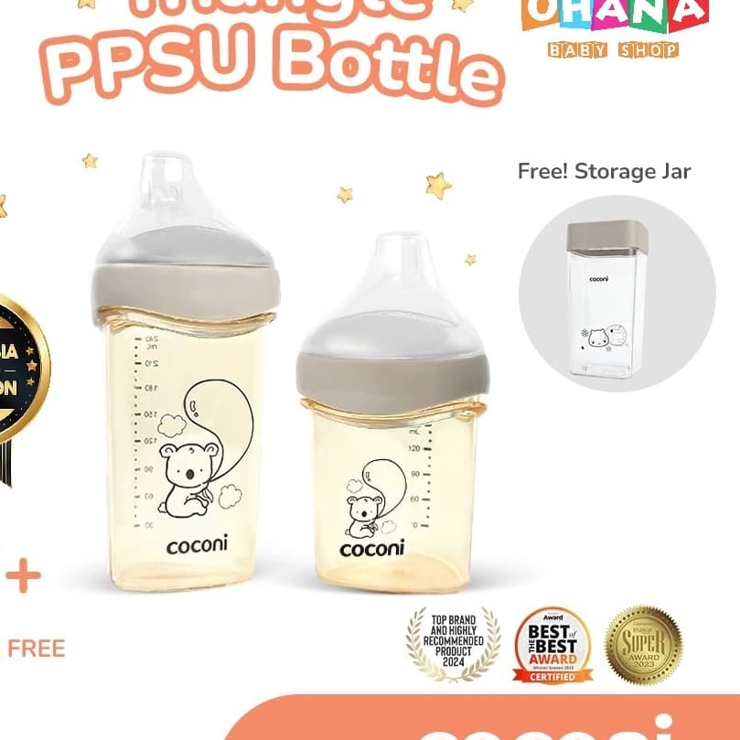 COCONI Triangle Feeding Mamadeira 150 mL 240ml PPSU Caixa De Armazenamento Grátis | Garrafa De Leite Para Bebê Dot