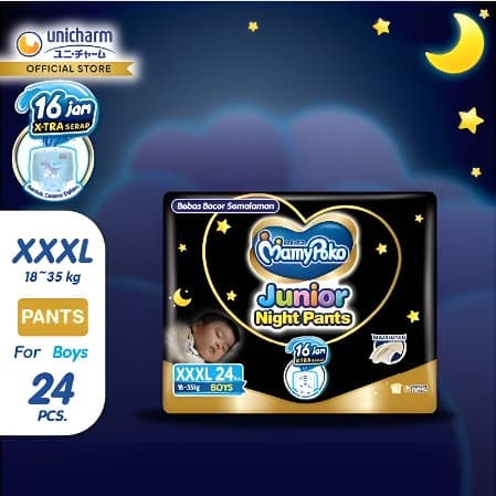 Calça Noturna Mamypoko Junior XXXL24 Meninos/Meninas-Fraldas Infantis