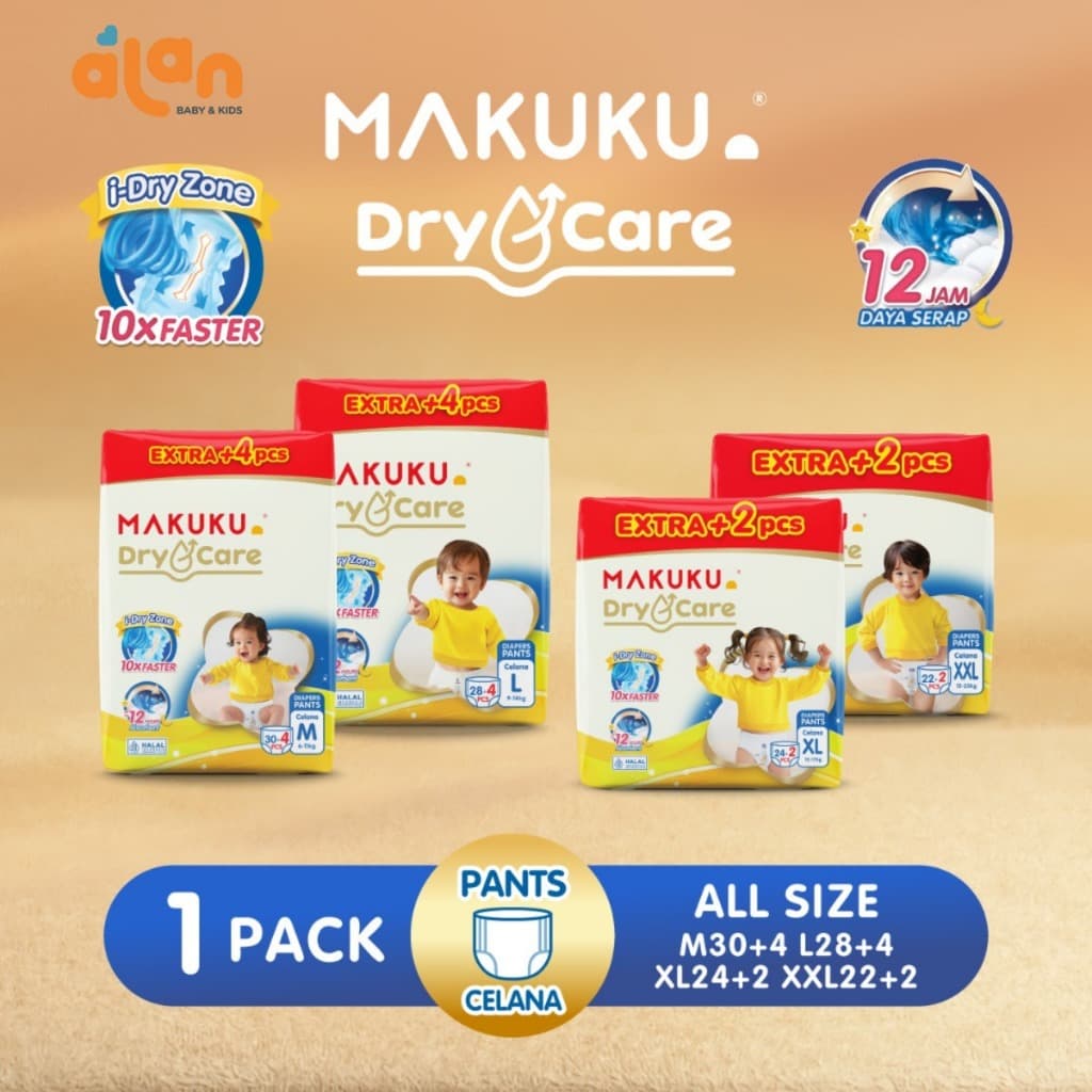 Fita E Calças Makuku Dry Care NB-S38/M30/L28-Fraldas Infantis