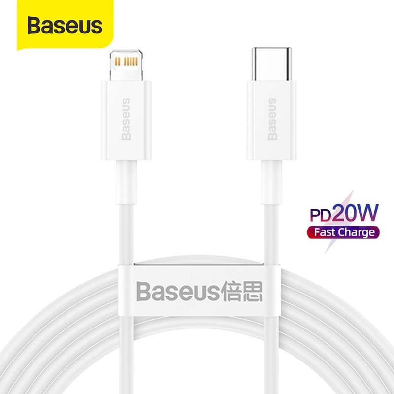 Baseus Tipo C Para Iluminação PD 20W Cabo De Carregamento Rápido Compatível Iphone12