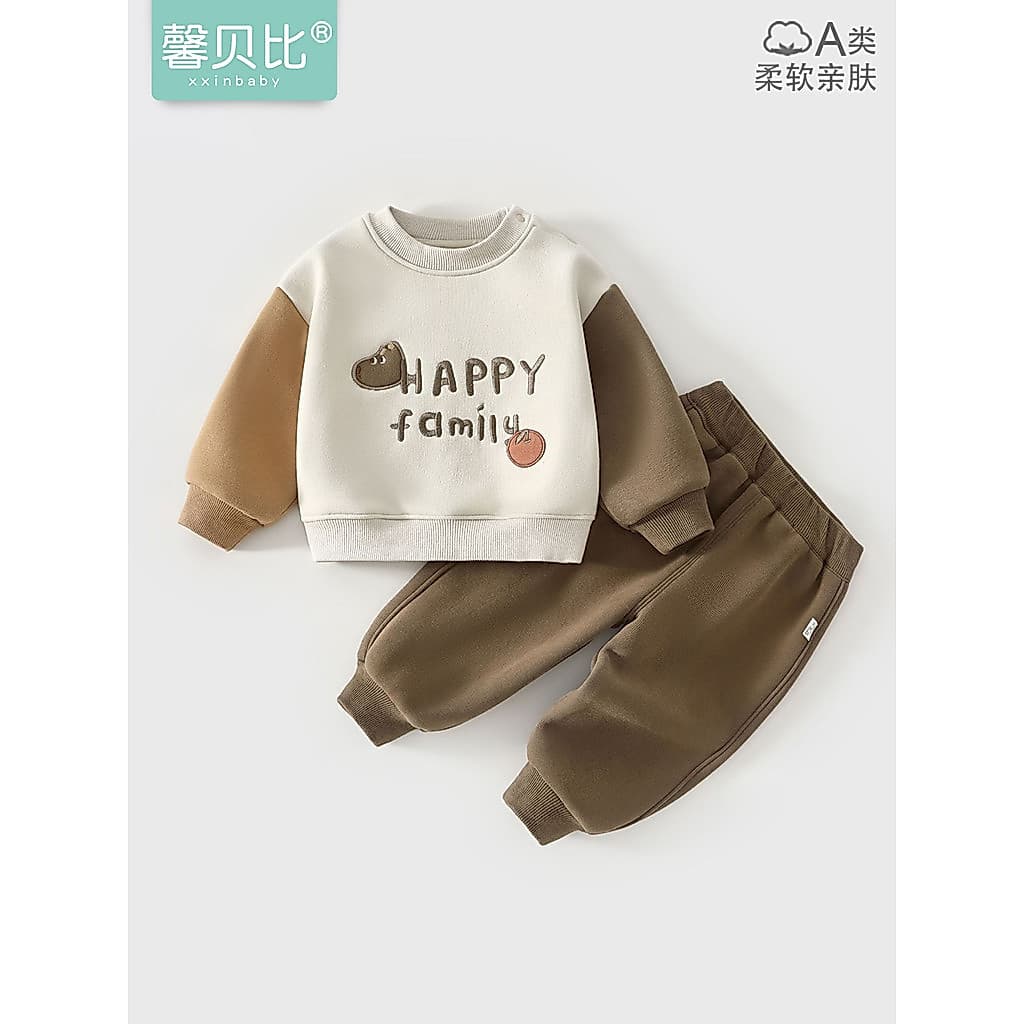 Xin Babe conjunto de moletom de bebê primavera outono quente novo estilo moletom de bebê moletom crianças dividir roupas