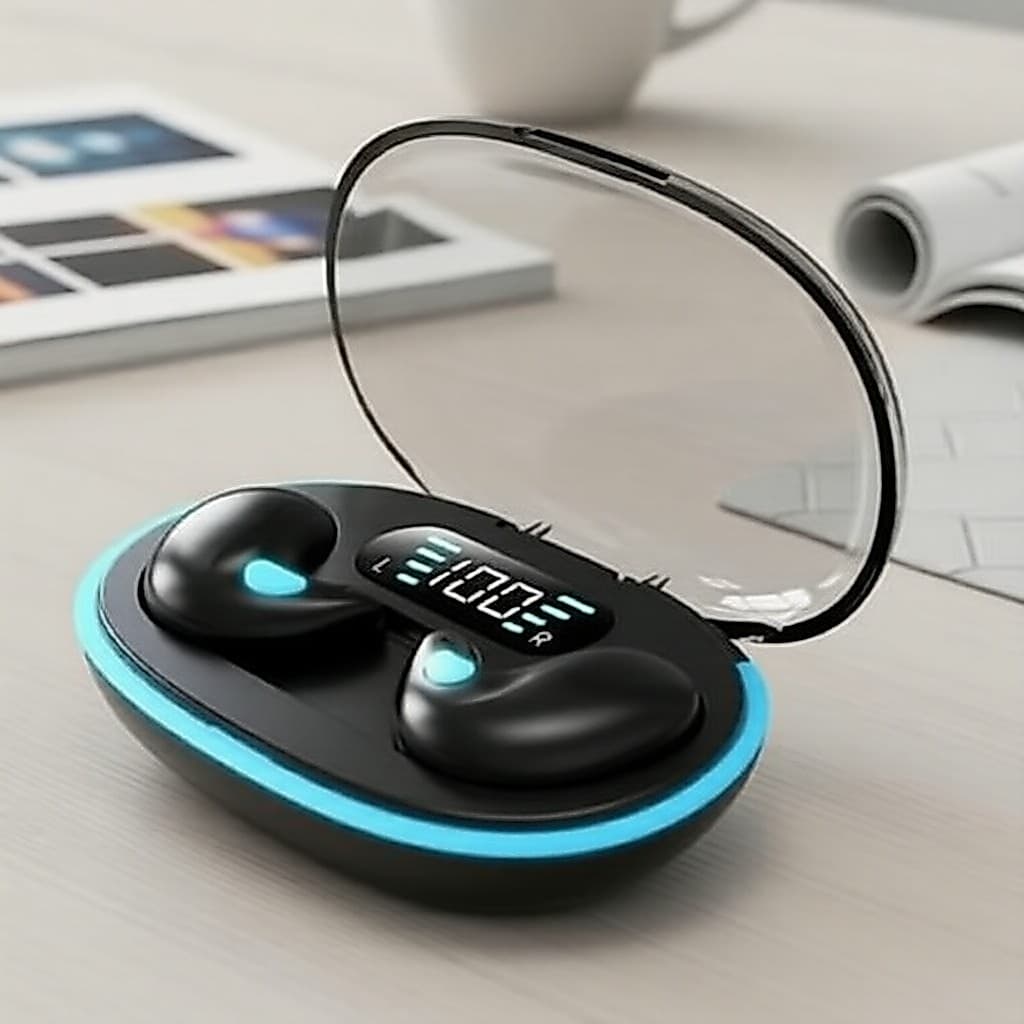 Fones de ouvido TWS X55 para dormir, Bluetooth sem fio, som estéreo Hi-Fi, microfone com cancelamento de ruído, à prova