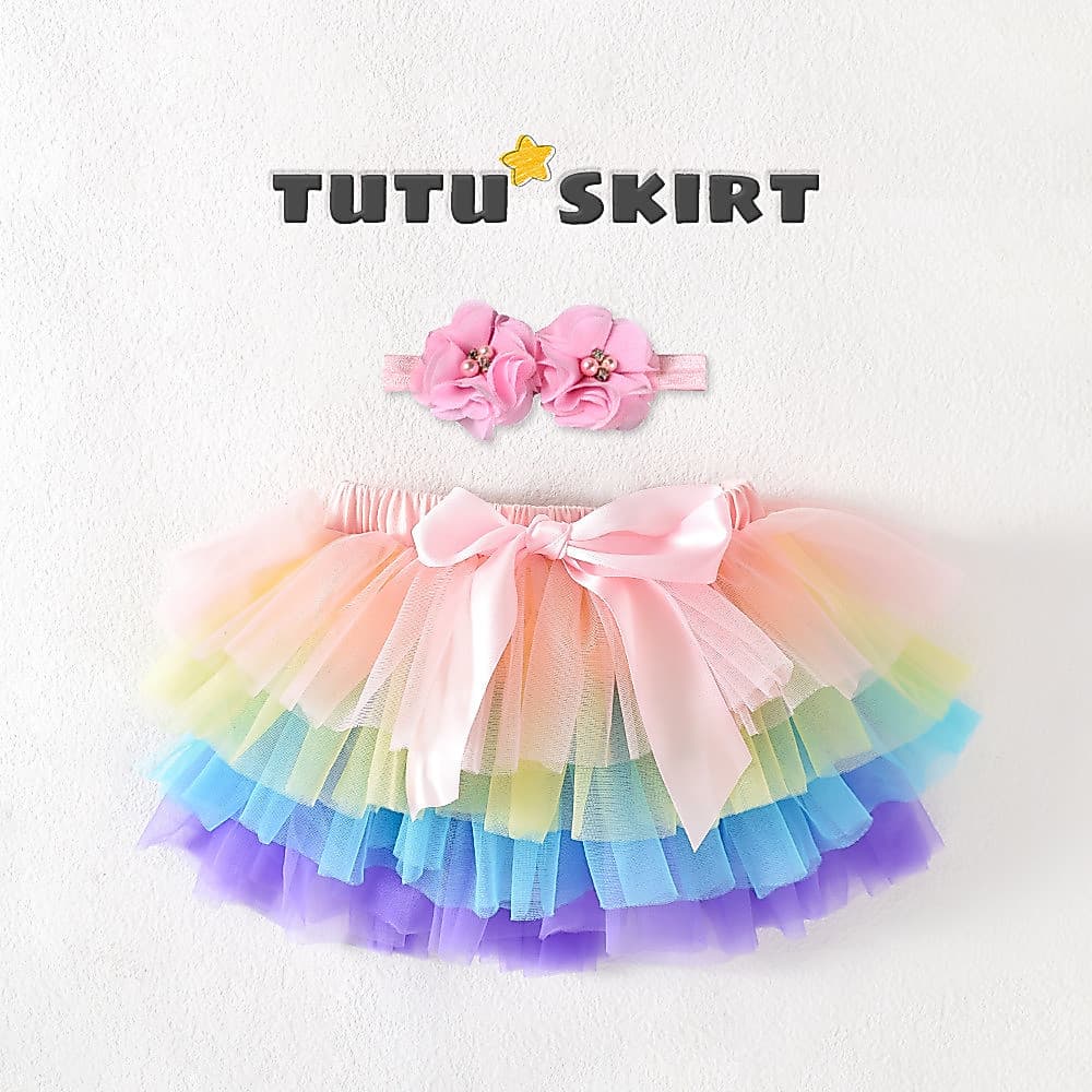 Novo Bebê Meninas Tule Tutu Bloomers Infantil Recém-Nascido Fraldas Capa 2 Pçs Saias Curtas + Bandana Conjunto Menina Ar