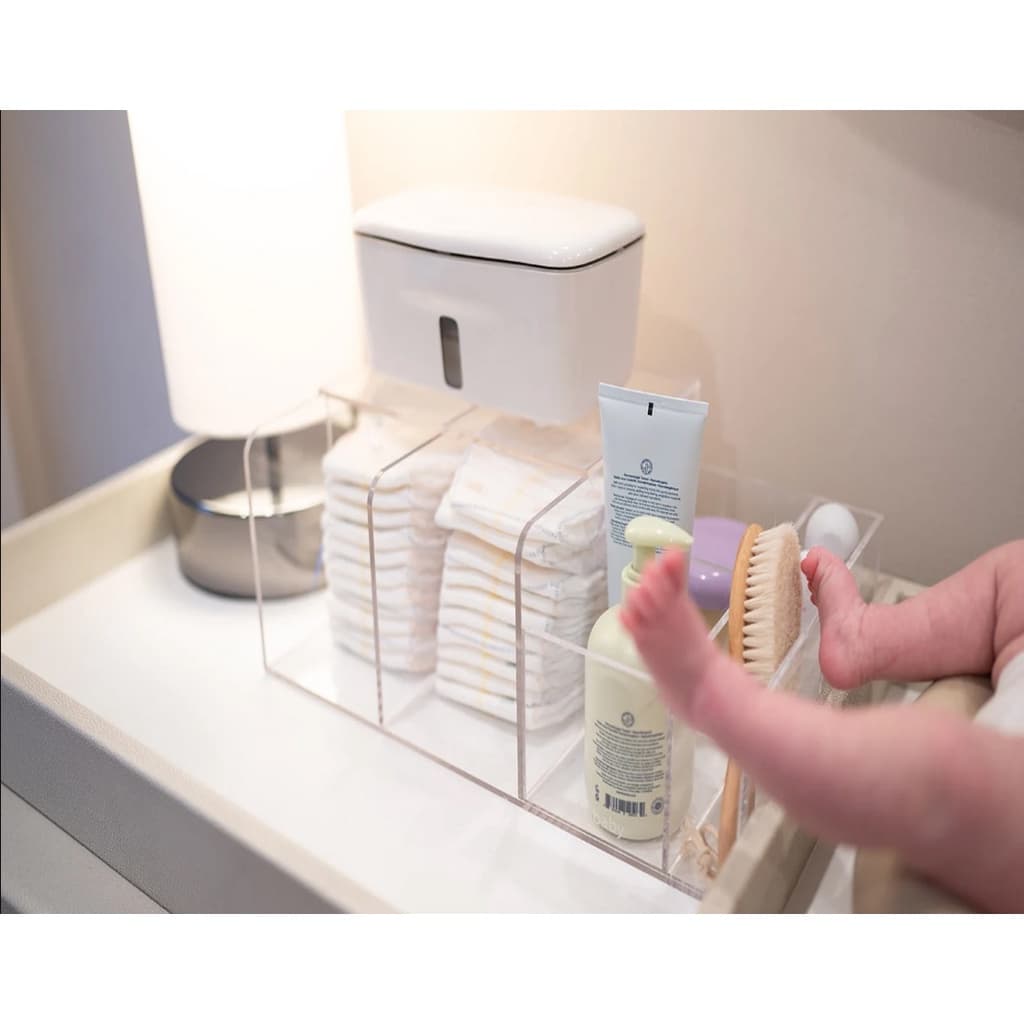 Kit Higiene Maternidade Organizador de fraldas Lenço Umidecido Pomada quarto de recém-nascido Newborn Room Acrílico