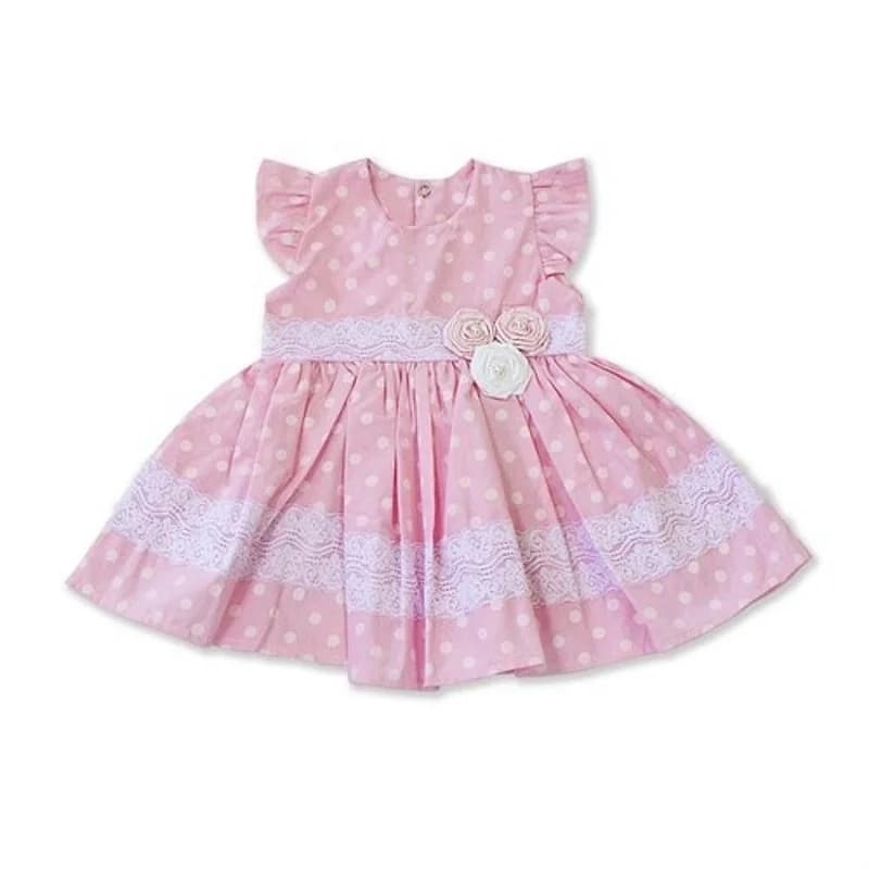 Vestido Infantil Bebê Menina Chic Rosa Roupas Algodão