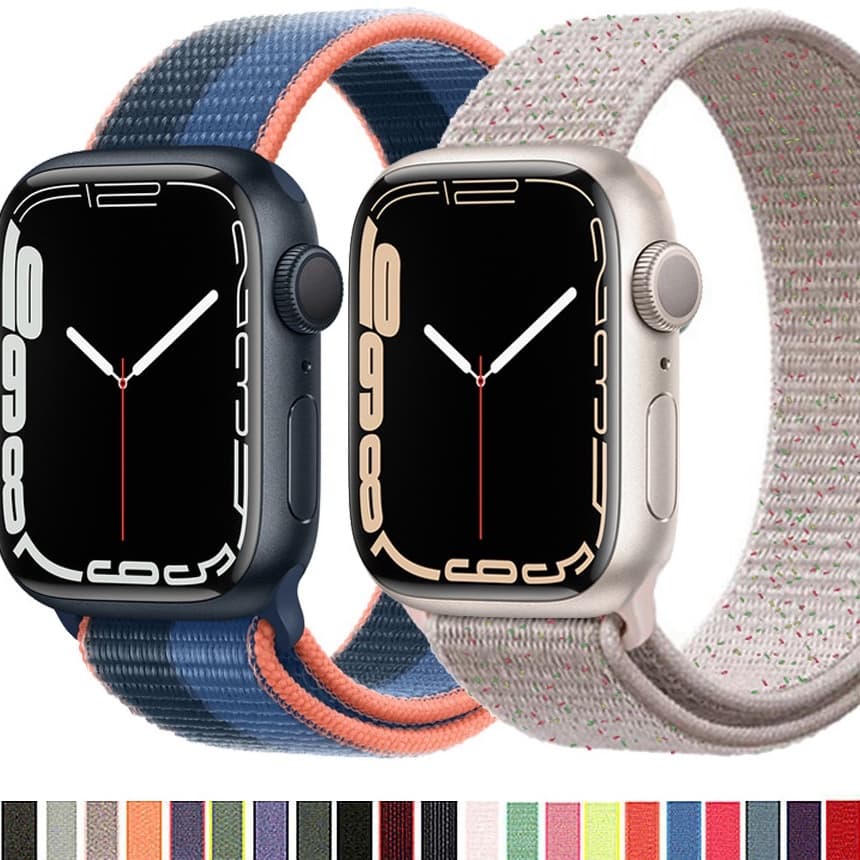 PULSEIRA Compativel Apple Watch smartwatch Nylon Velcro 38mm 40mm 41mm 42mm 44mm 45mm 49 iwo F8 hw w26 – Top de Linha