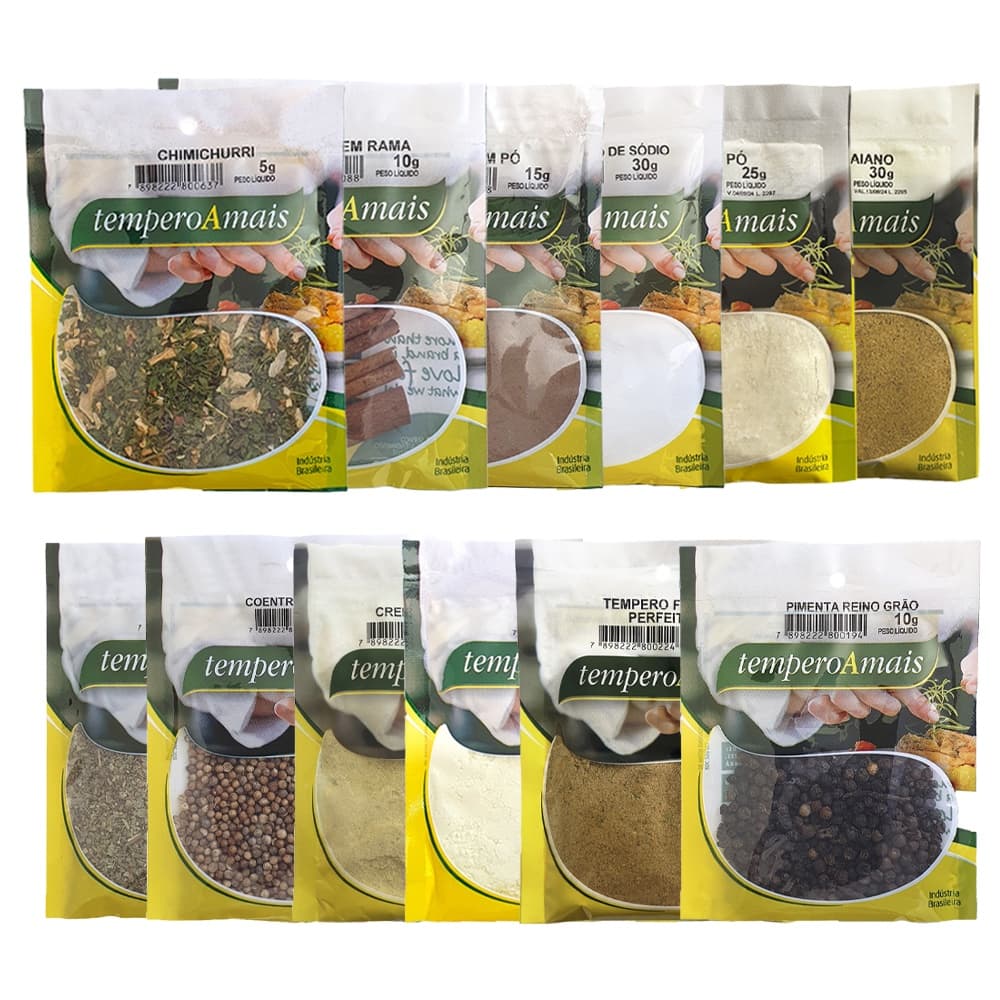 Promoção de Temperos +20 Opções temperos e condimentos embalagem  Especiarias Gourmet Food's