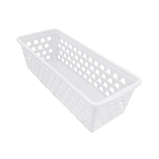 Cesto Multiuso Comprido Retangular Branco Cozinha, Quarto, Banheiro, Escritório