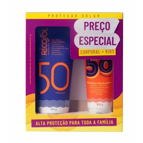 Kit Ricosol Protetor Solar FPS50 + Protetor Solar KIDS FPS50