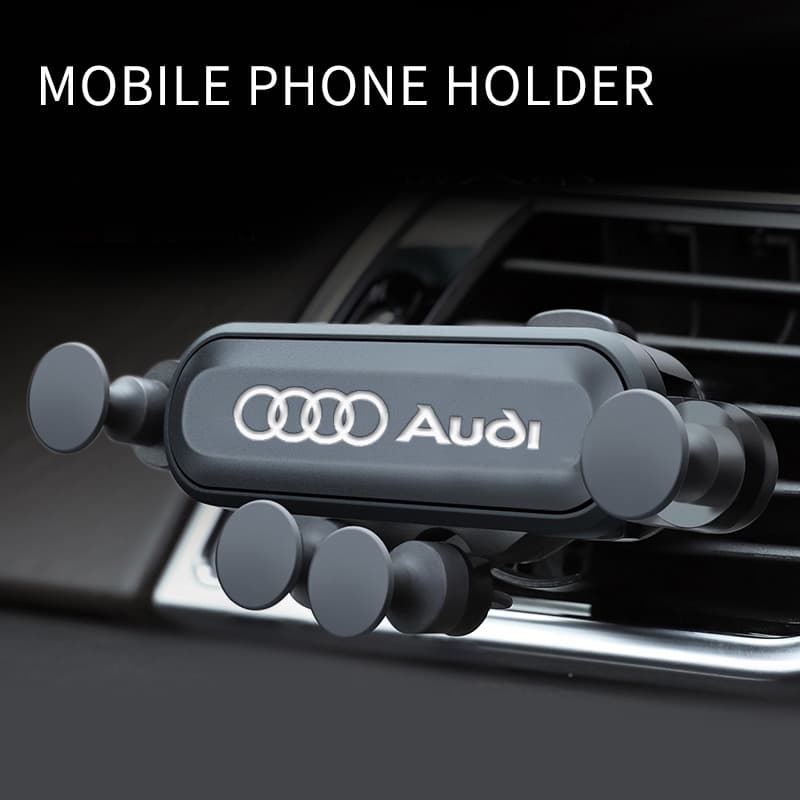 [Novo] Logotipo Do Carro Suporte Telefone Saída De Ar De Navegação Fixo Para Audi A3 8P A6 C5 A4 B6 B8 S4 RS4 S5 B9 S3 8V RS3 S6 S8 S2 S7 SQ5 SQ7